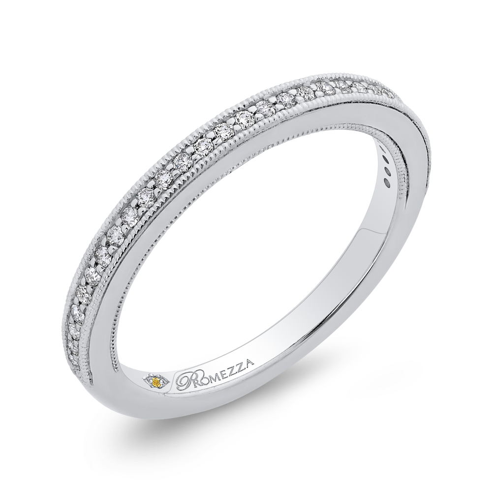 Round Diamond Half-Eternity Wedding Band in 14K White Gold