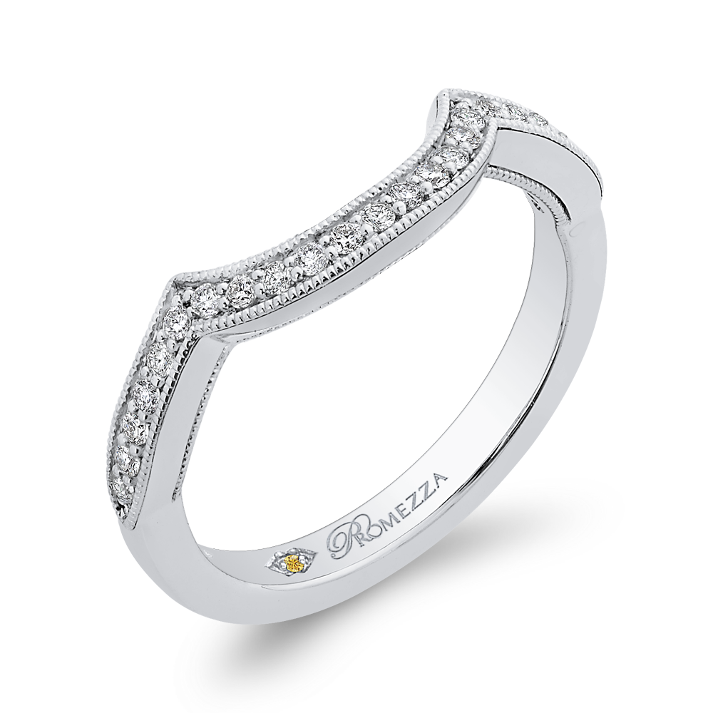 Round Diamond Half-Eternity Wedding Band in 14K White Gold