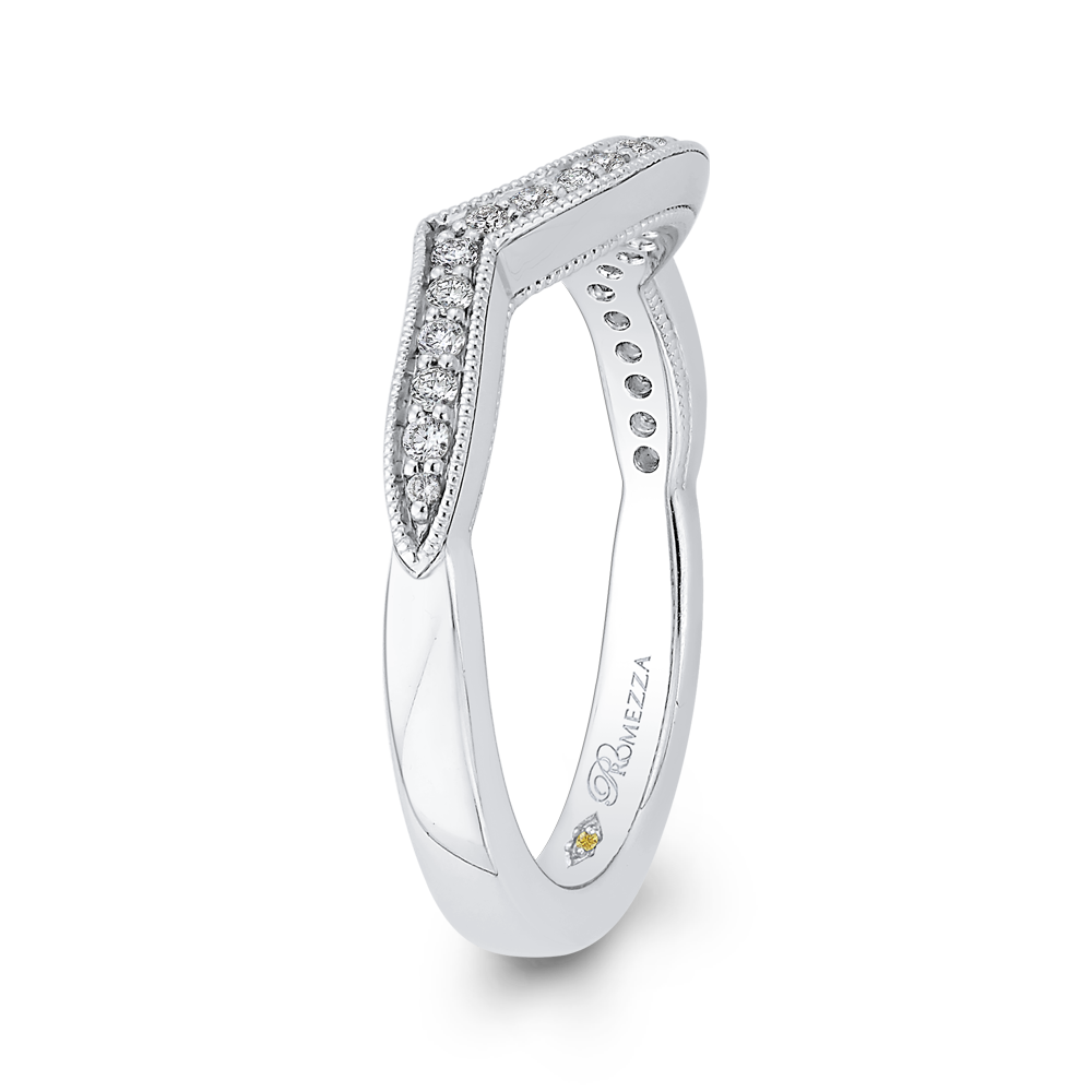 Round Diamond Half-Eternity Wedding Band in 14K White Gold