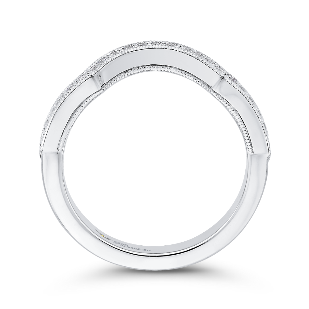 Round Diamond Half-Eternity Wedding Band in 14K White Gold