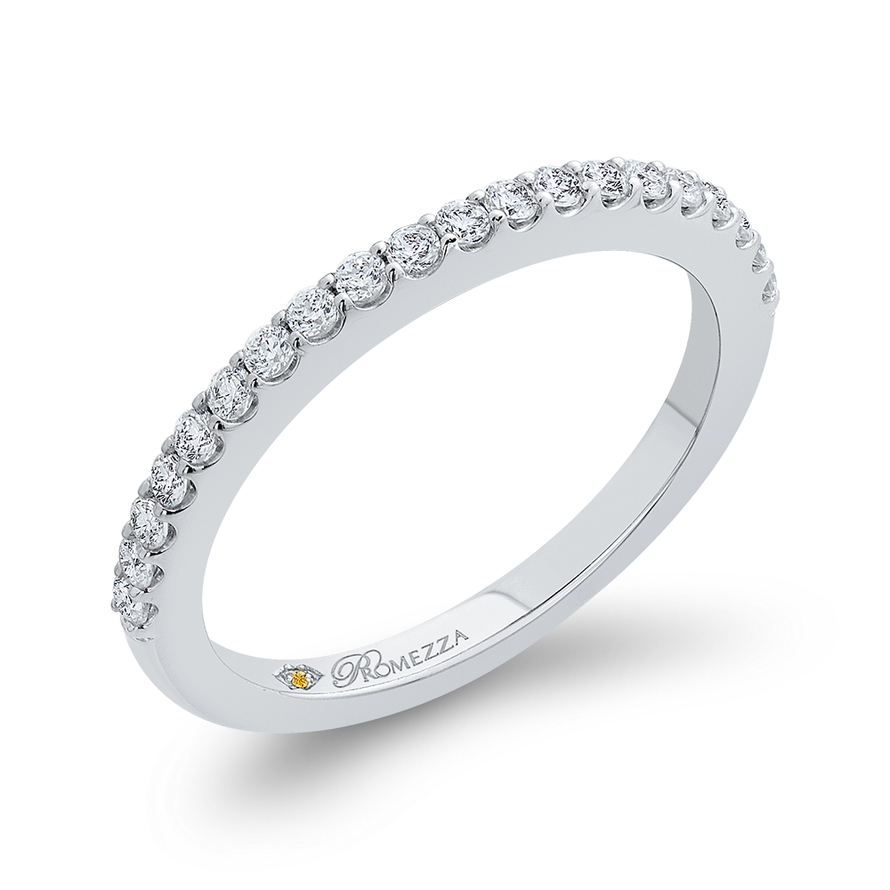 Round Diamond Half-Eternity Wedding Band in 14K White Gold