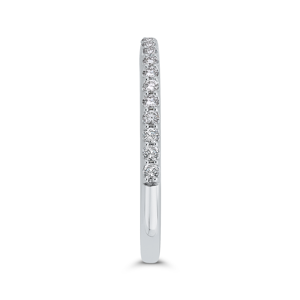 Round Diamond Half-Eternity Wedding Band in 14K White Gold