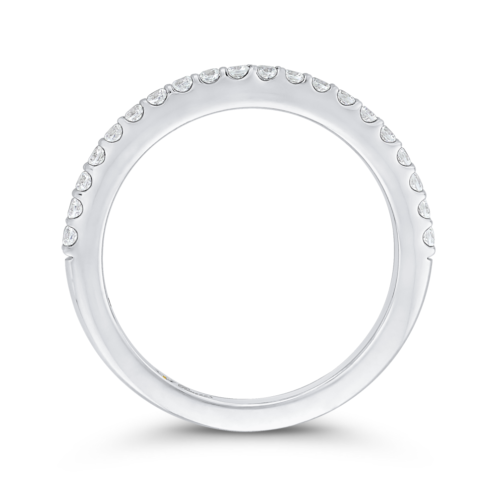 Round Diamond Half-Eternity Wedding Band in 14K White Gold