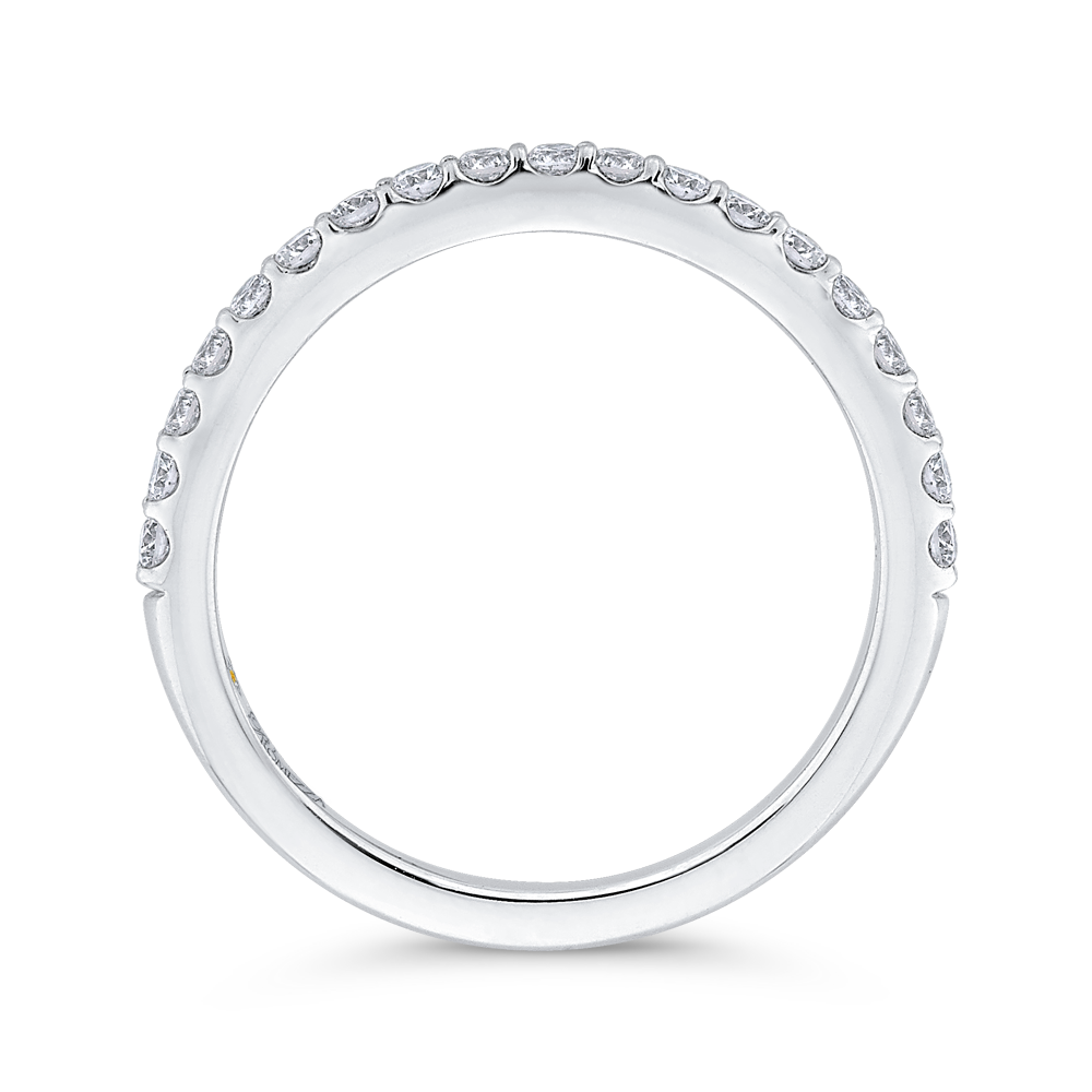 Round Diamond Half-Eternity Wedding Band in 14K White Gold