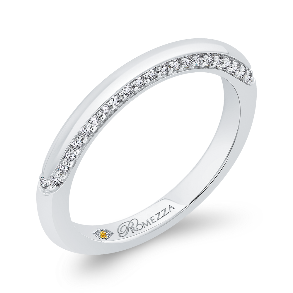 Round Diamond Wedding Band in 14K White Gold