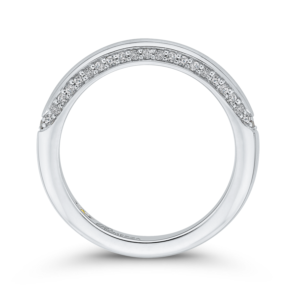 Round Diamond Wedding Band in 14K White Gold