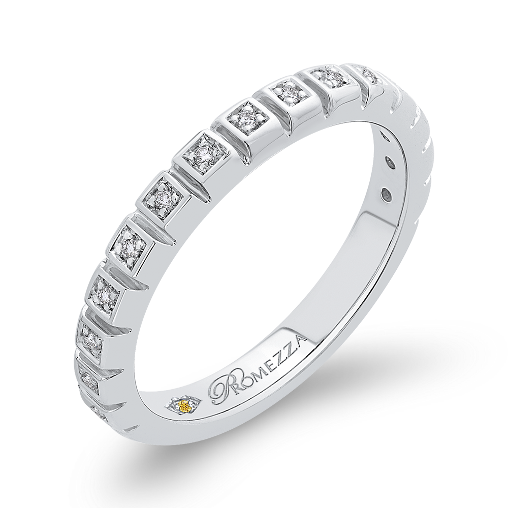 Round Diamond Wedding Band in 14K White Gold