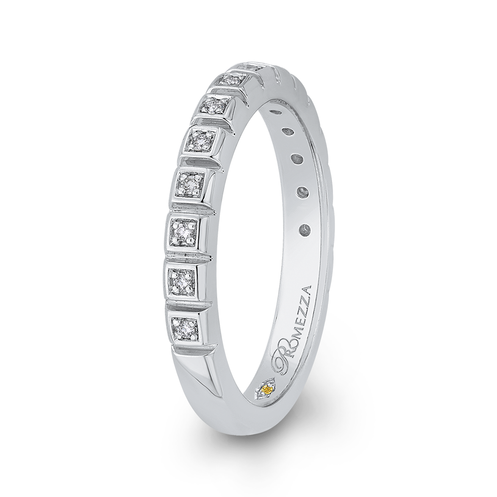 Round Diamond Wedding Band in 14K White Gold