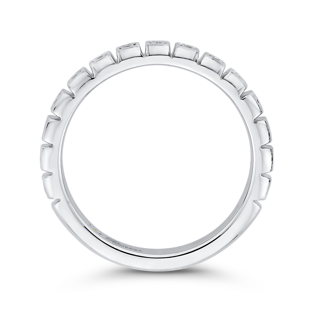 Round Diamond Wedding Band in 14K White Gold