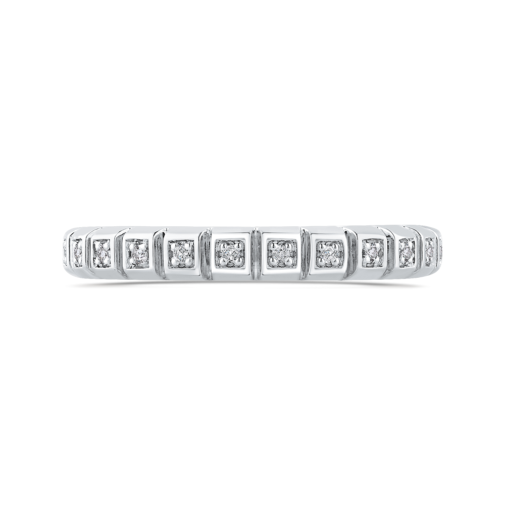 Round Diamond Wedding Band in 14K White Gold