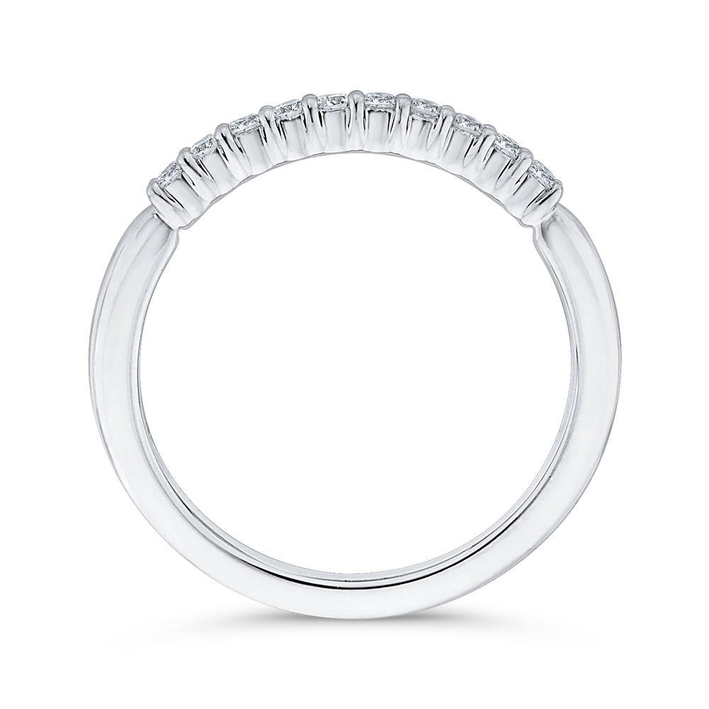Round Diamond Wedding Band in 14K White Gold