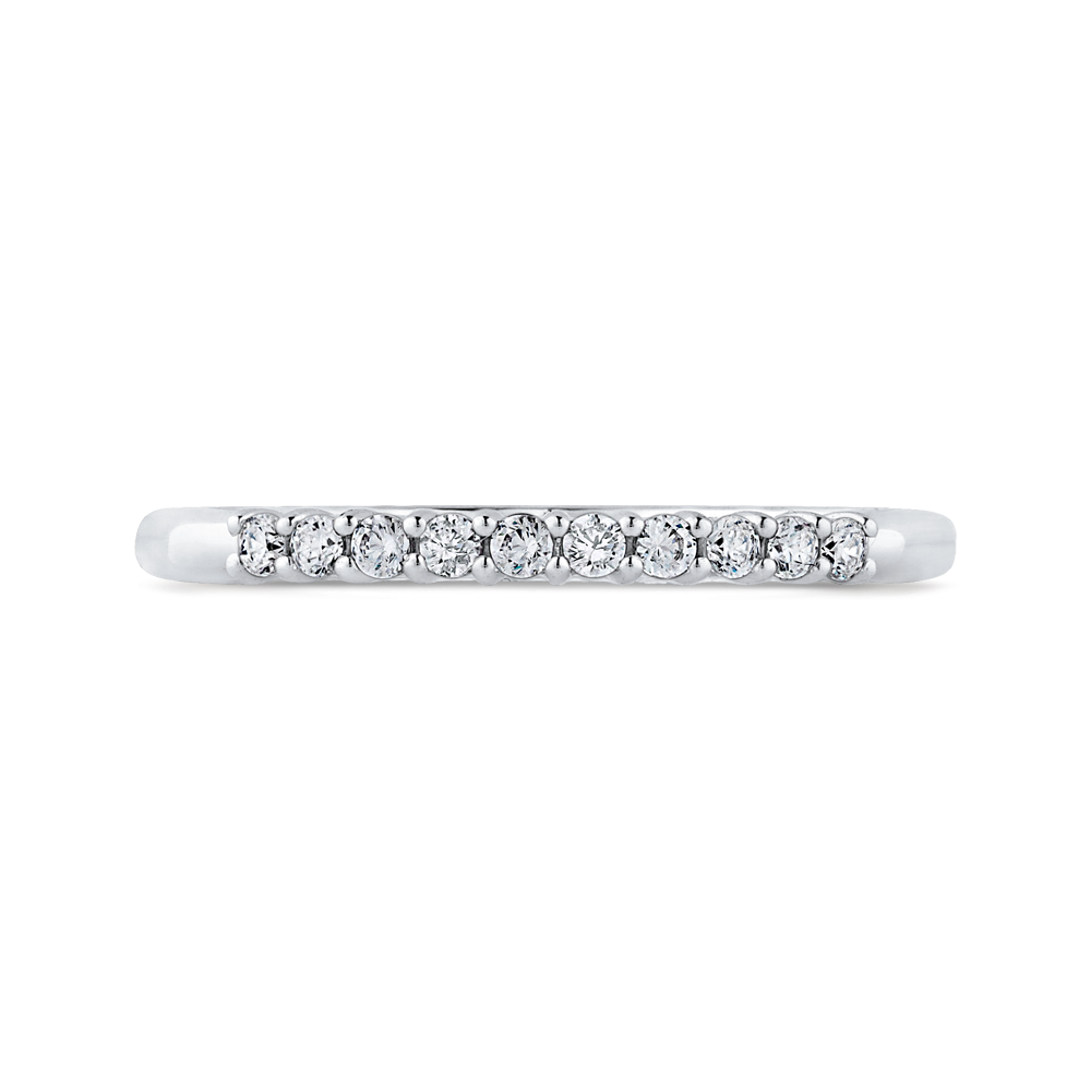 Round Diamond Wedding Band in 14K White Gold
