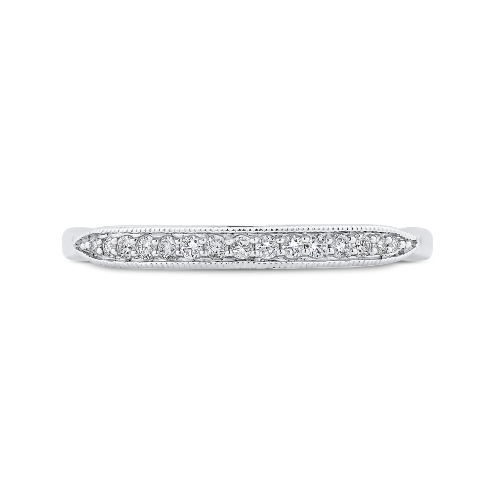 Round Diamond Wedding Band in 14K White Gold