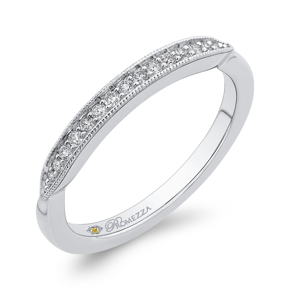 Round Diamond Wedding Band in 14K White Gold