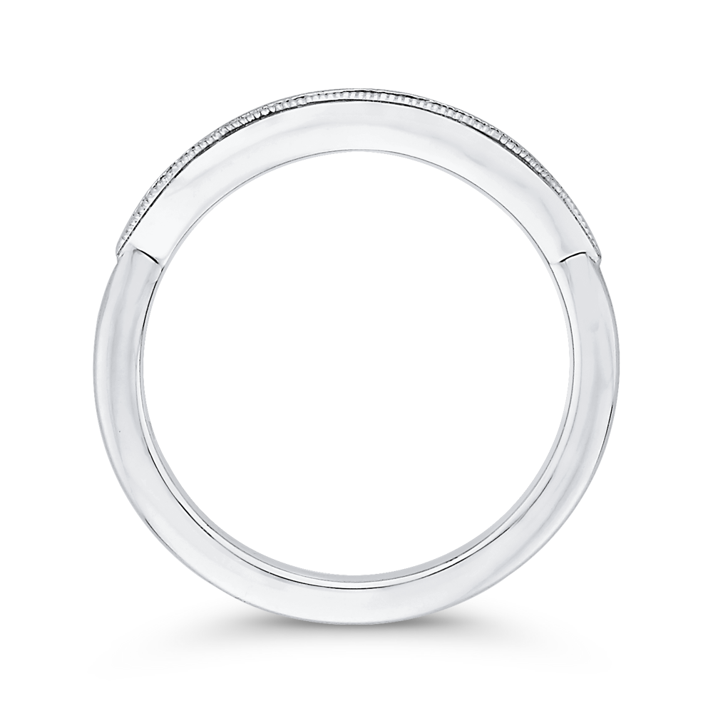 Round Diamond Wedding Band in 14K White Gold