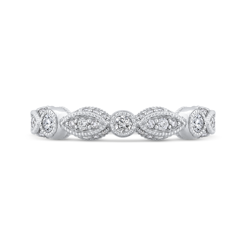 Round Diamond Wedding Band in 14K White Gold