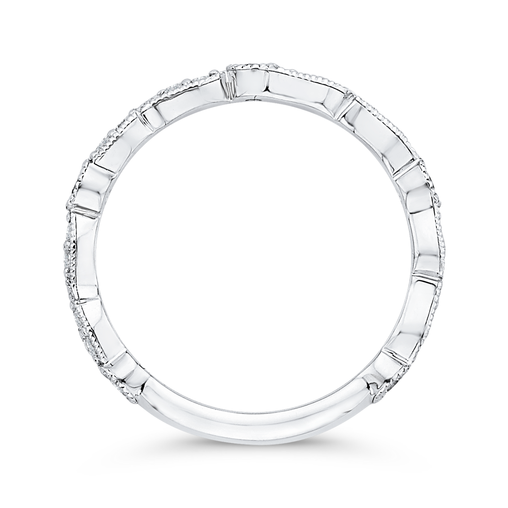 Round Diamond Wedding Band in 14K White Gold