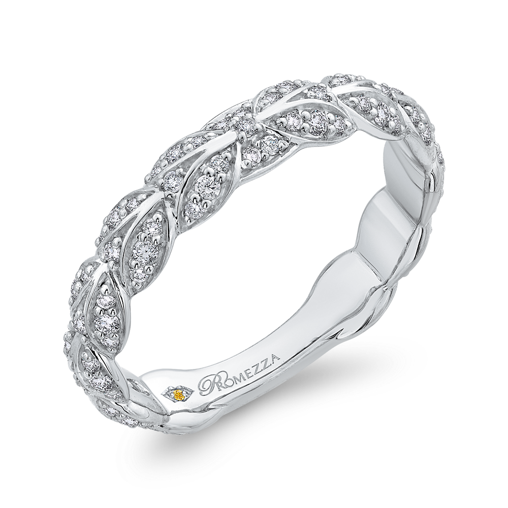 Round Diamond Wedding Band in 14K White Gold