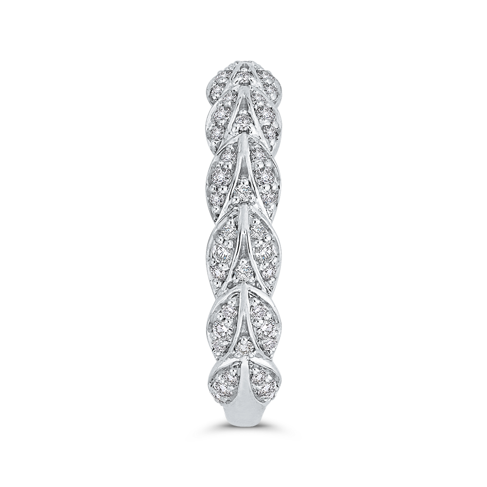 Round Diamond Wedding Band in 14K White Gold