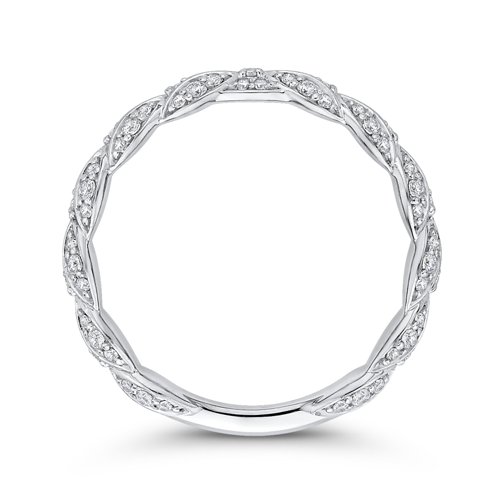 Round Diamond Wedding Band in 14K White Gold