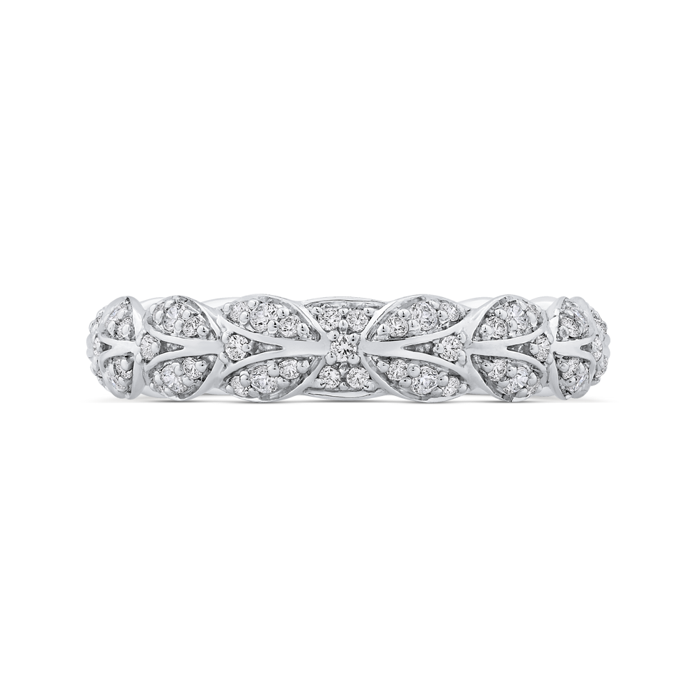 Round Diamond Wedding Band in 14K White Gold