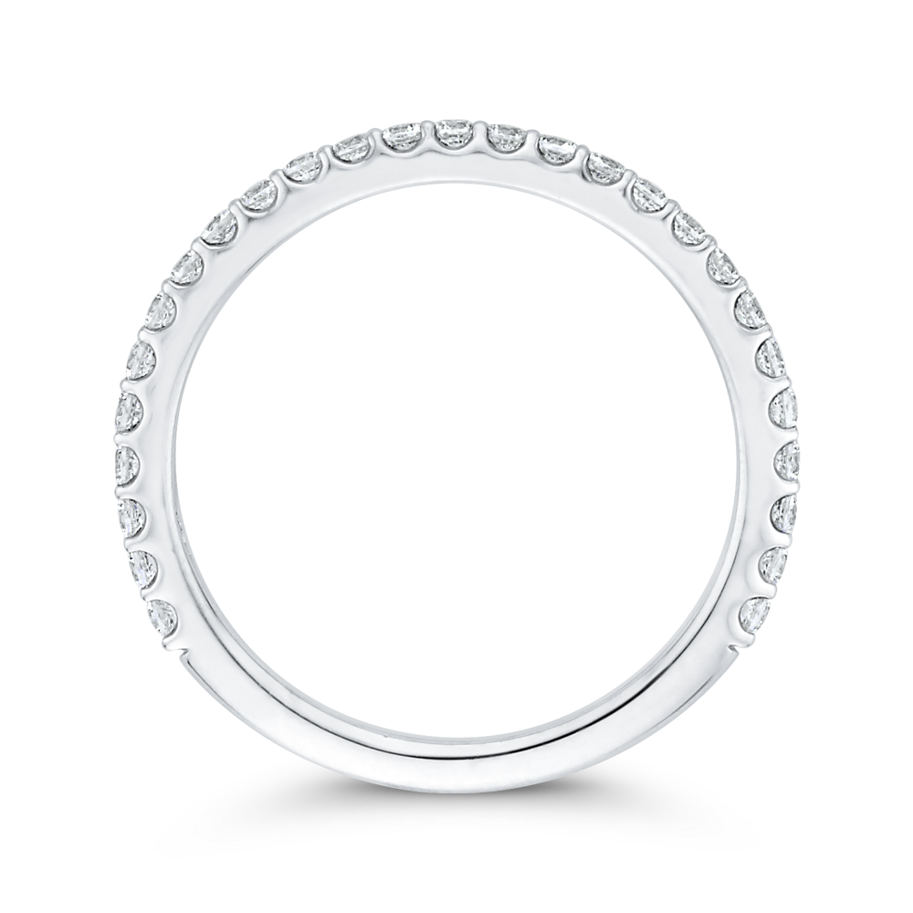 Round Diamond Wedding Band in 14K White Gold