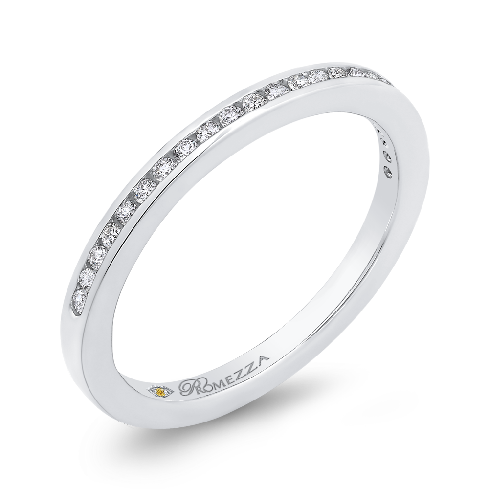 Round Diamond Half-Eternity Wedding Band in 14K White Gold