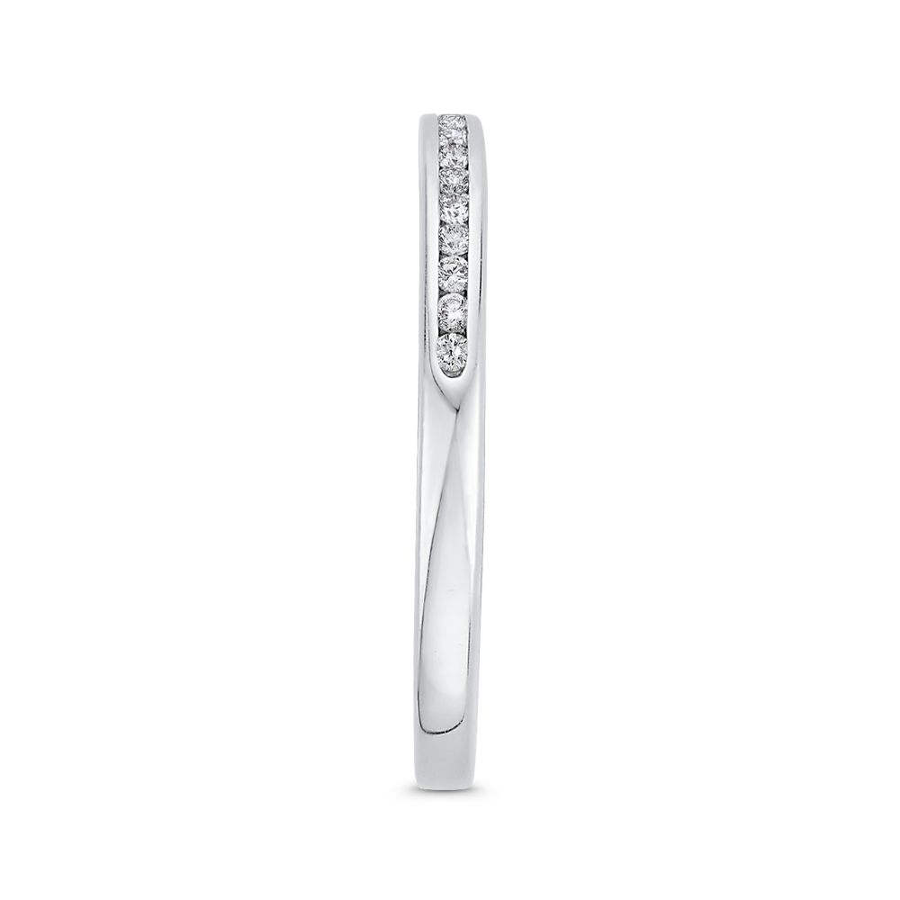 Round Diamond Half-Eternity Wedding Band in 14K White Gold