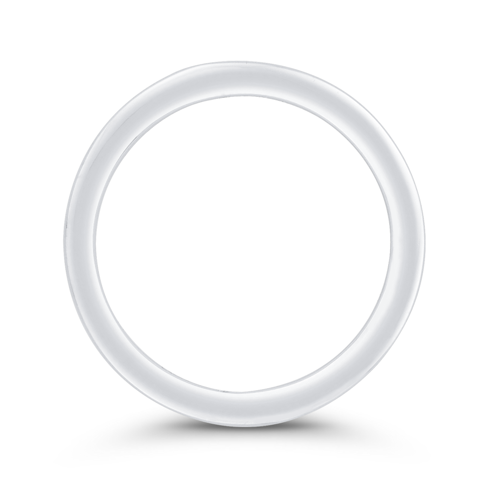 Round Diamond Half-Eternity Wedding Band in 14K White Gold