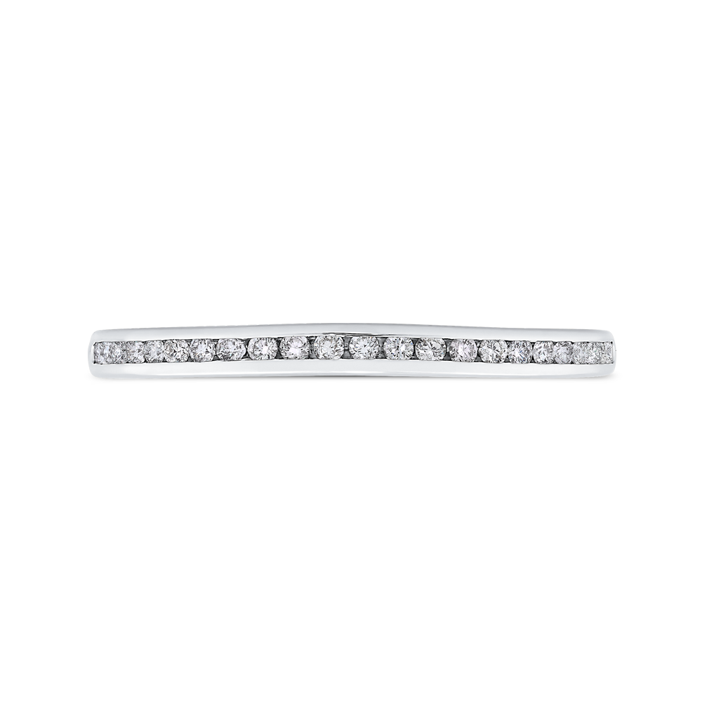 Round Diamond Half-Eternity Wedding Band in 14K White Gold