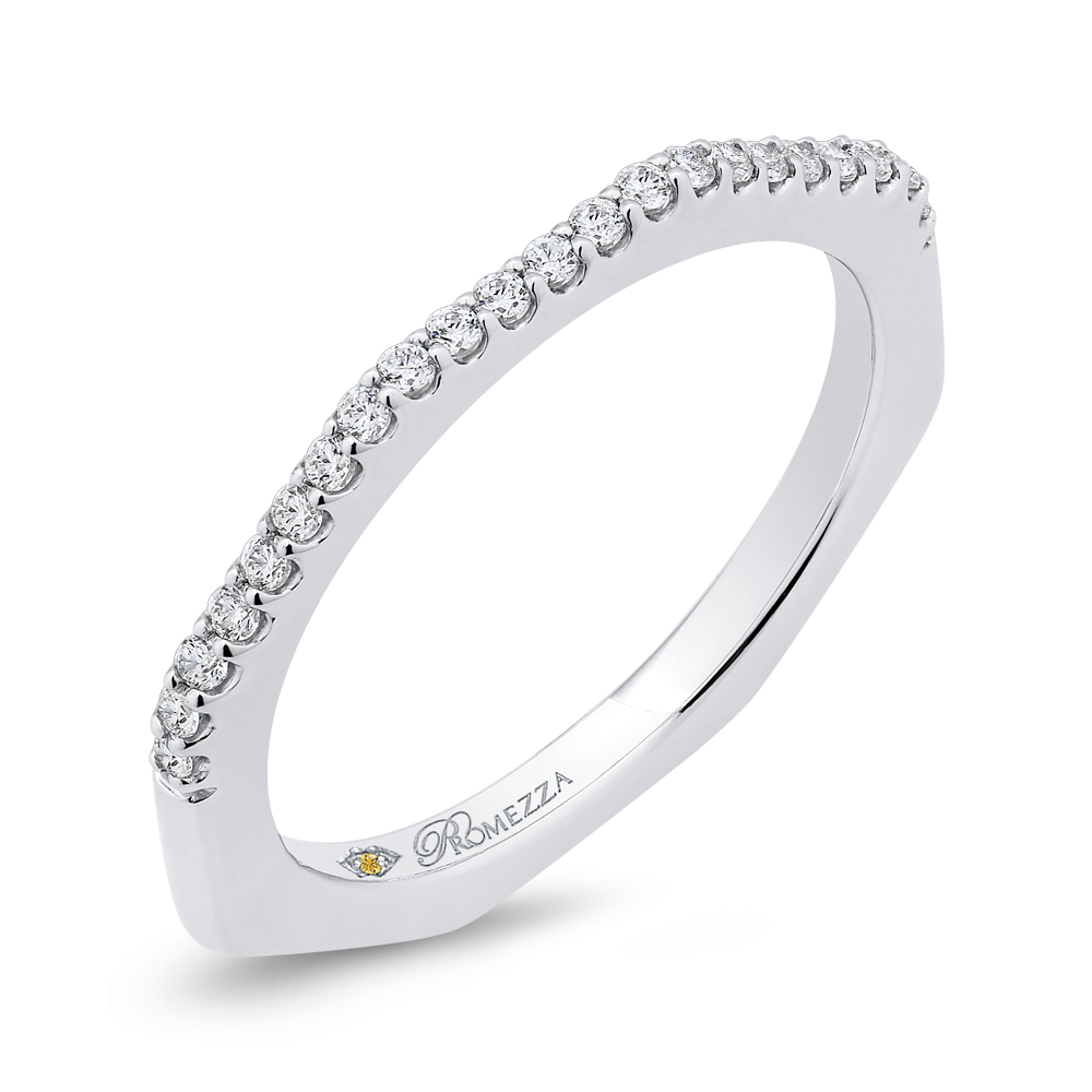 Round Diamond Half-Eternity Wedding Band in 14K White Gold