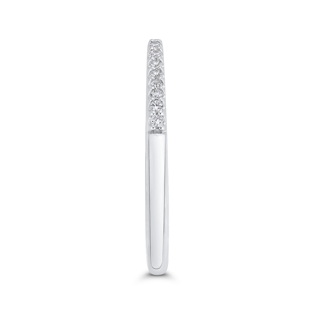Round Diamond Half-Eternity Wedding Band in 14K White Gold