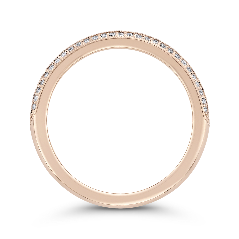 Round Diamond Half-Eternity Wedding Band in 14K Rose Gold