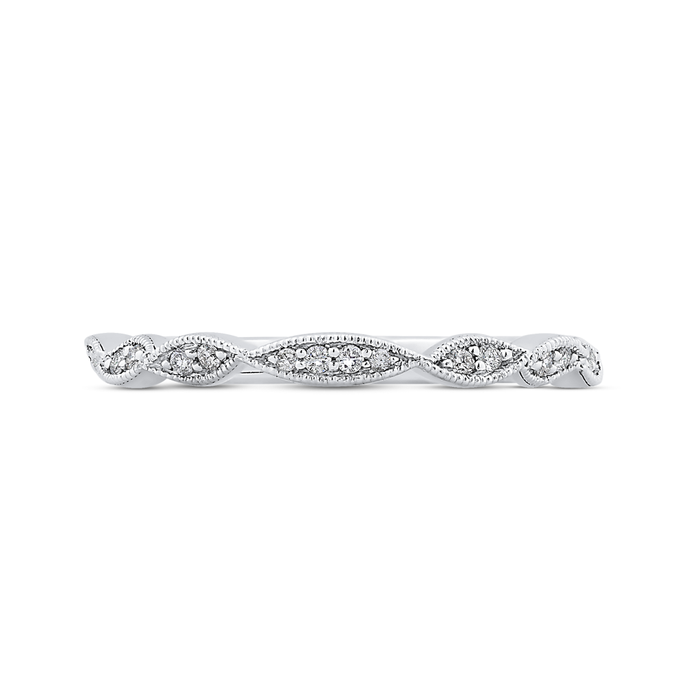 Round Half-Eternity Diamond Wedding Band in 14K White Gold
