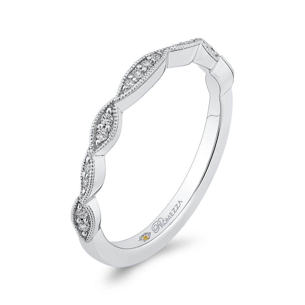 Round Half-Eternity Diamond Wedding Band in 14K White Gold