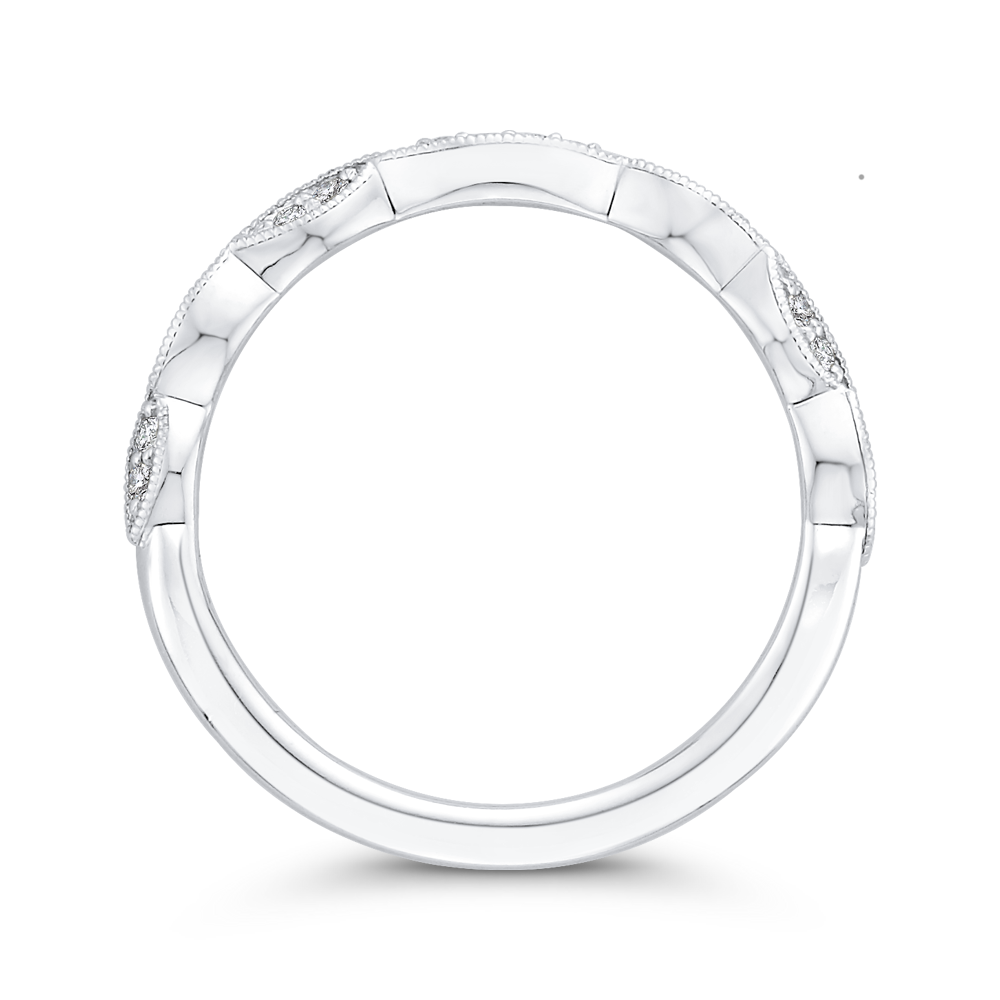 Round Half-Eternity Diamond Wedding Band in 14K White Gold