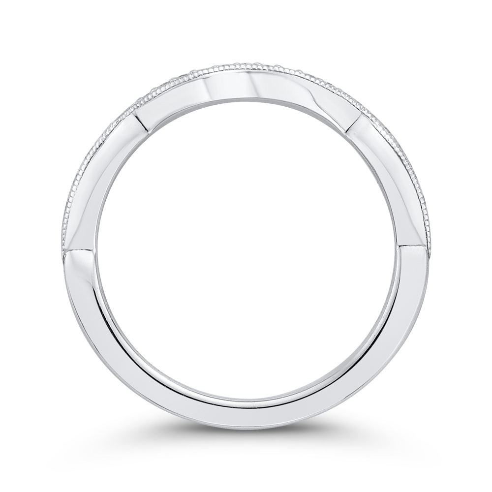 Round Half-Eternity Diamond Wedding Band in 14K White Gold