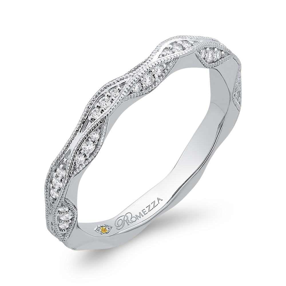 Round Diamond Wedding Band in 14K White Gold