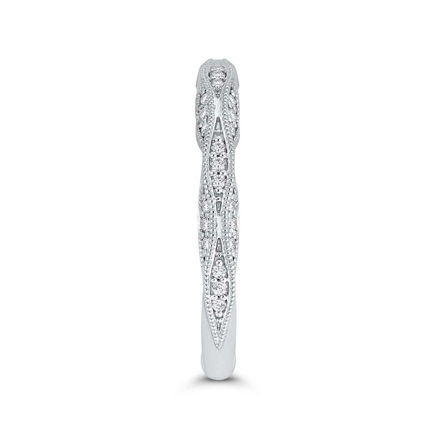 Round Diamond Wedding Band in 14K White Gold