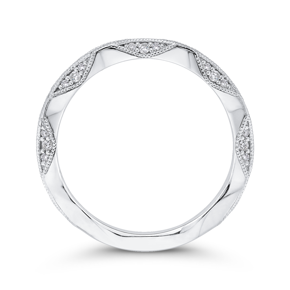 Round Diamond Wedding Band in 14K White Gold