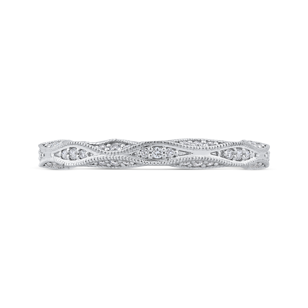 Round Diamond Wedding Band in 14K White Gold