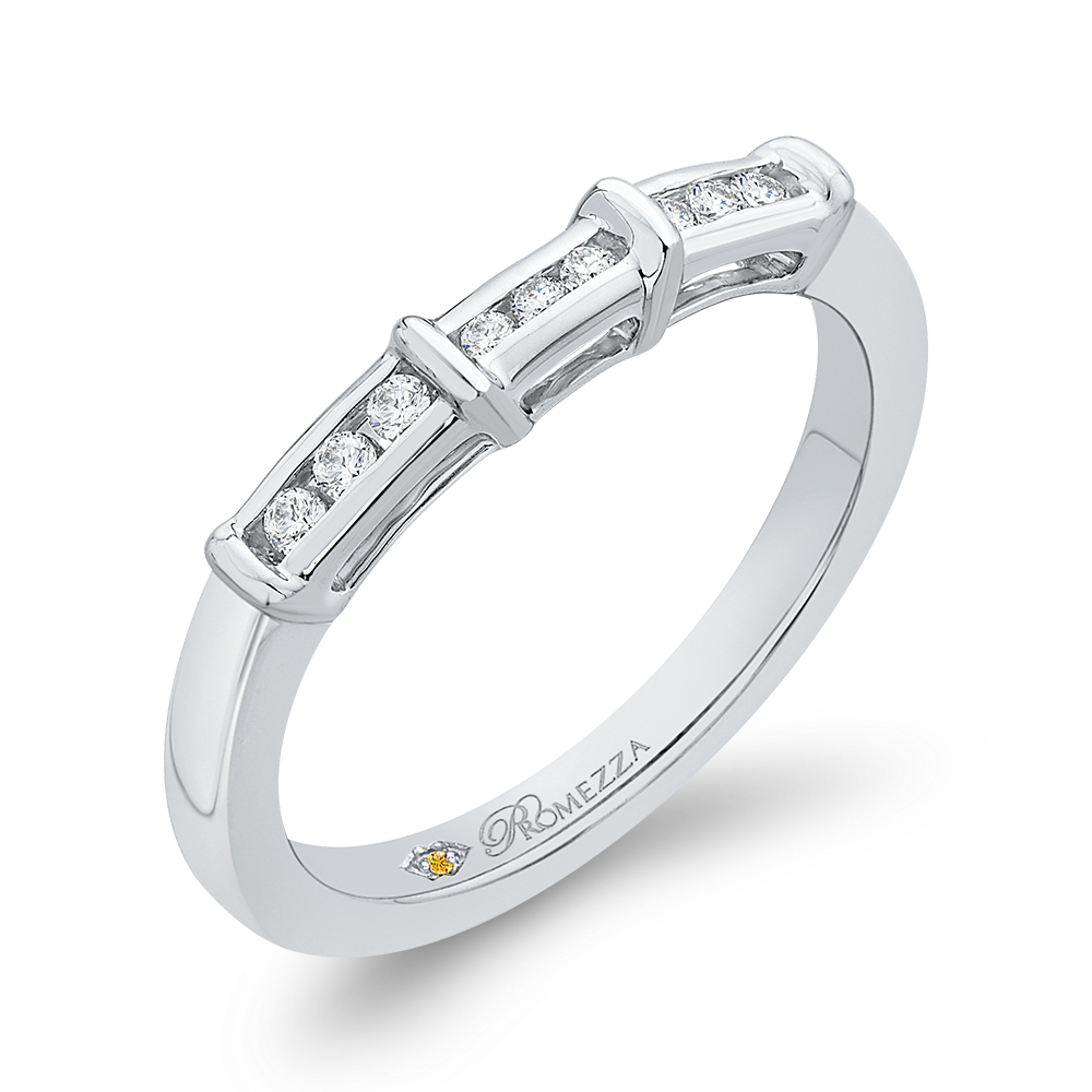 Round Diamond Wedding Band in 14K White Gold