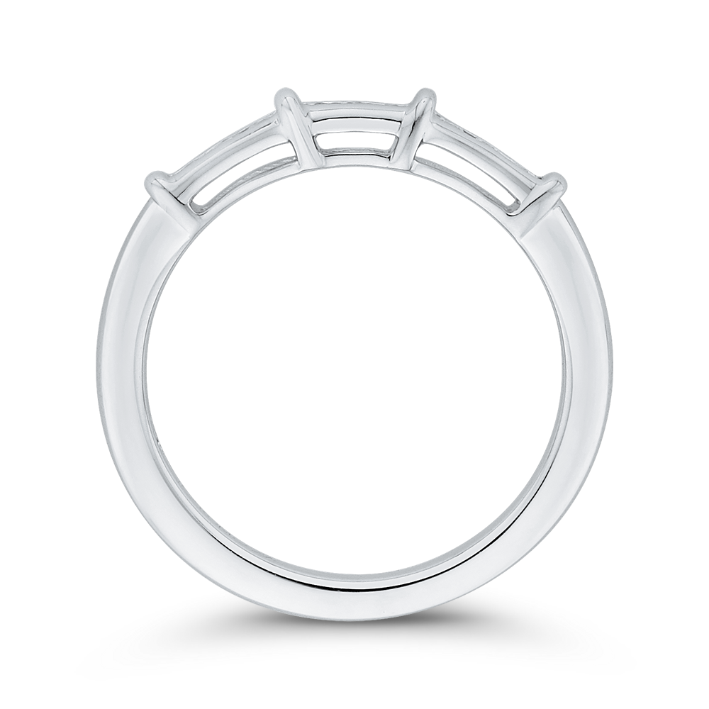 Round Diamond Wedding Band in 14K White Gold