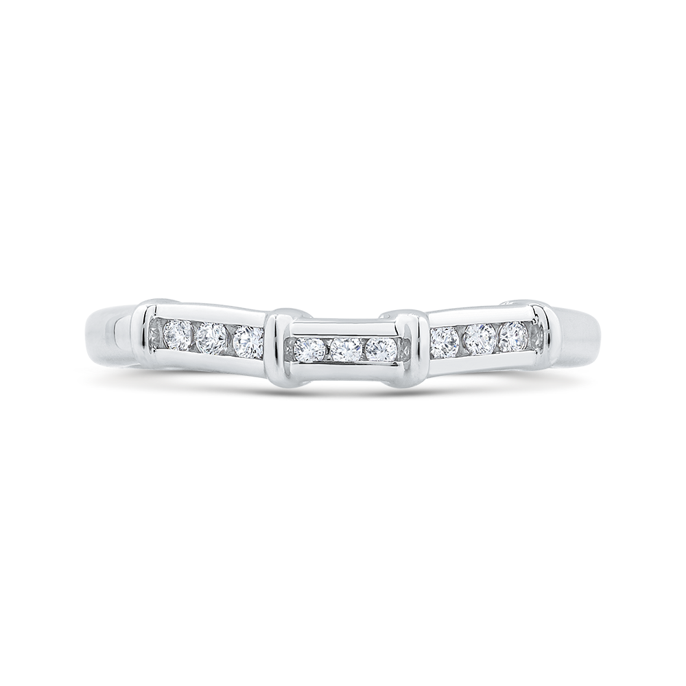 Round Diamond Wedding Band in 14K White Gold