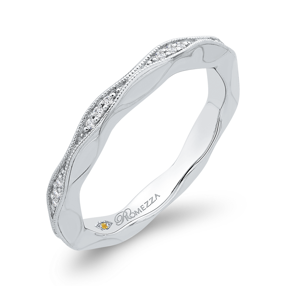Round Diamond Wedding Band in 14K White Gold