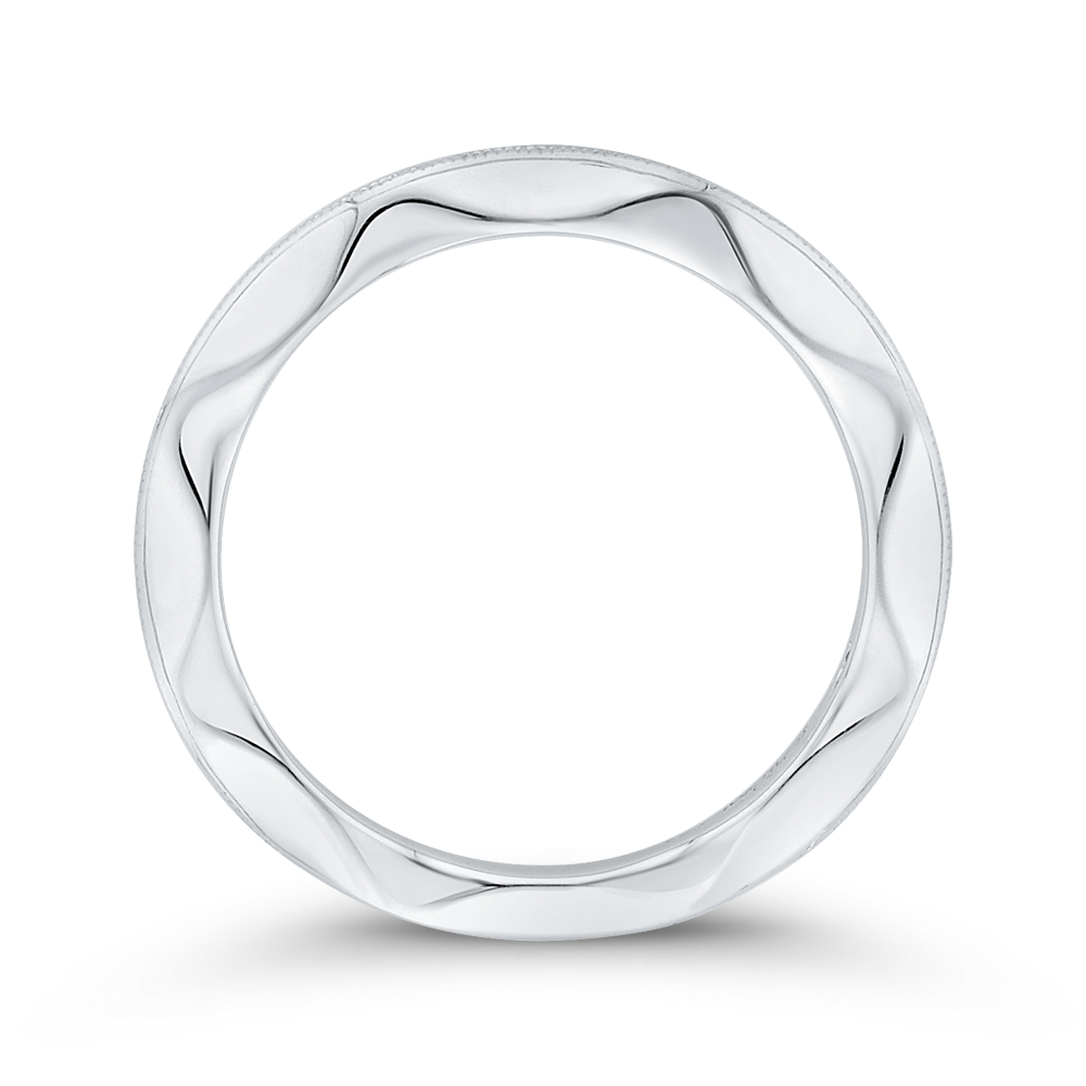 Round Diamond Wedding Band in 14K White Gold