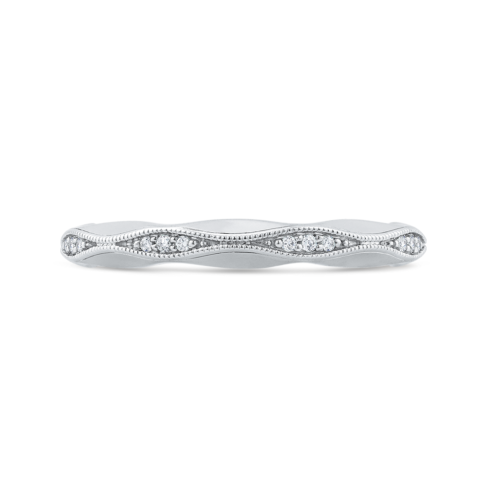 Round Diamond Wedding Band in 14K White Gold