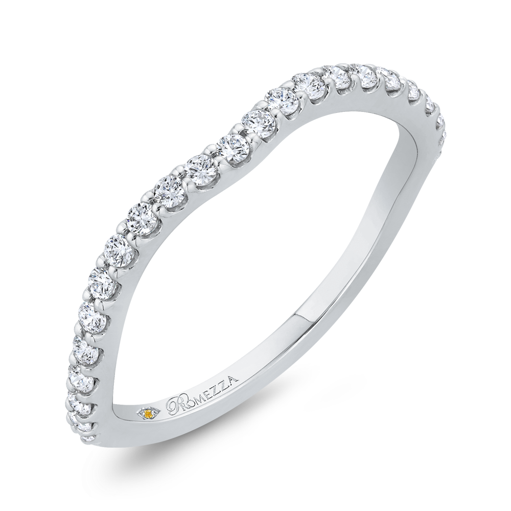 Diamond Counter Wedding Band in 14K White Gold