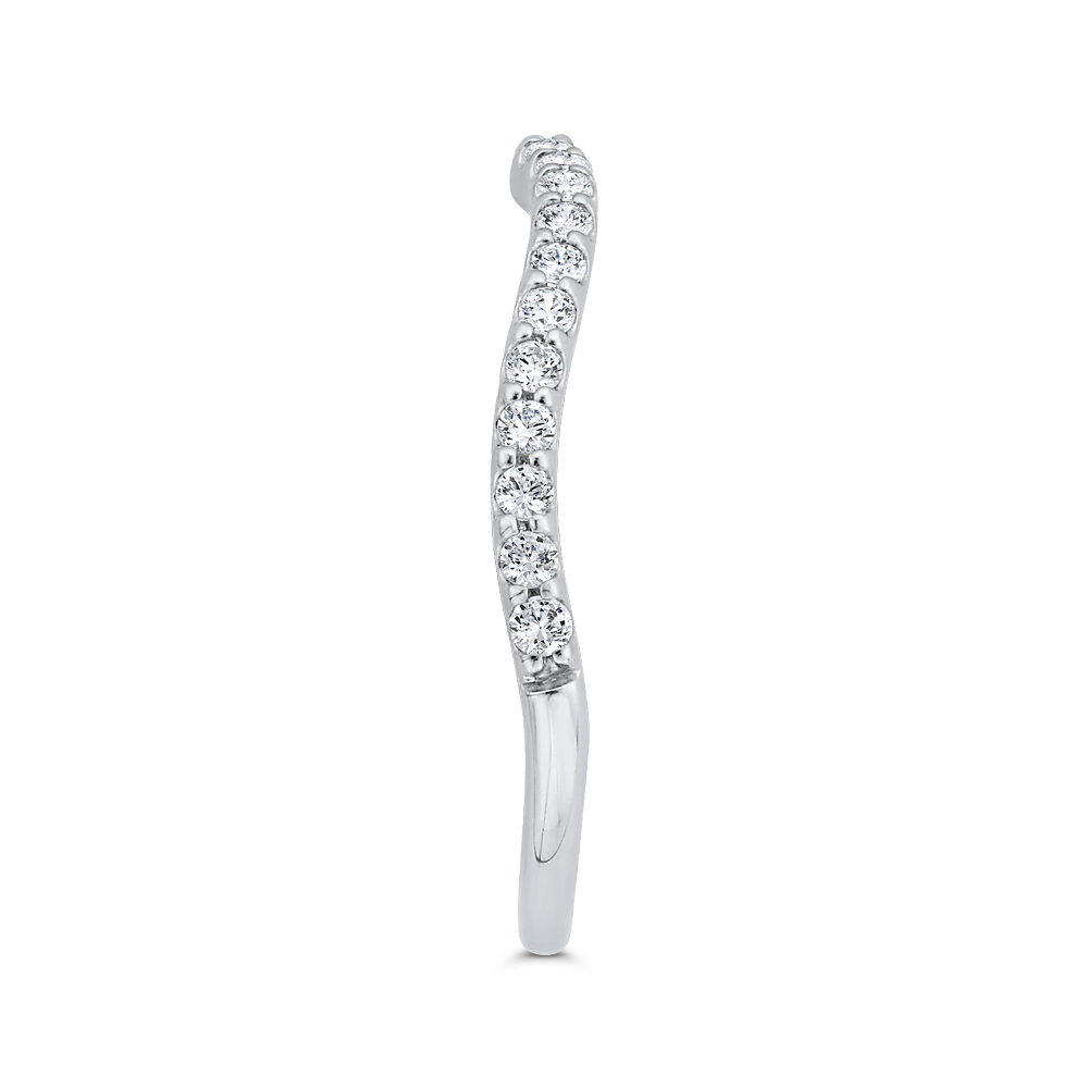 Diamond Counter Wedding Band in 14K White Gold