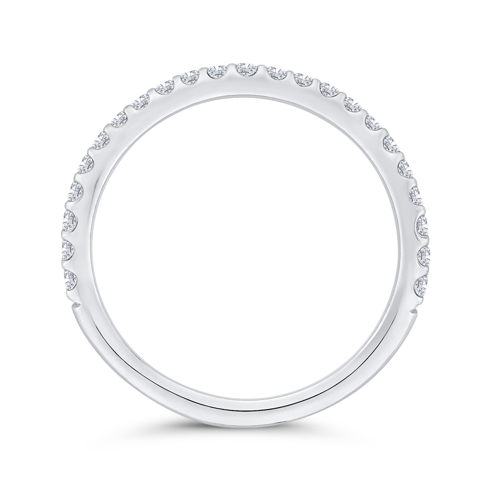Diamond Counter Wedding Band in 14K White Gold